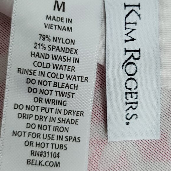 Kim Rogers Belk Women's Tummy Control Shape Support Swim Suit Medium Rose/White. - Picture 10 of 10